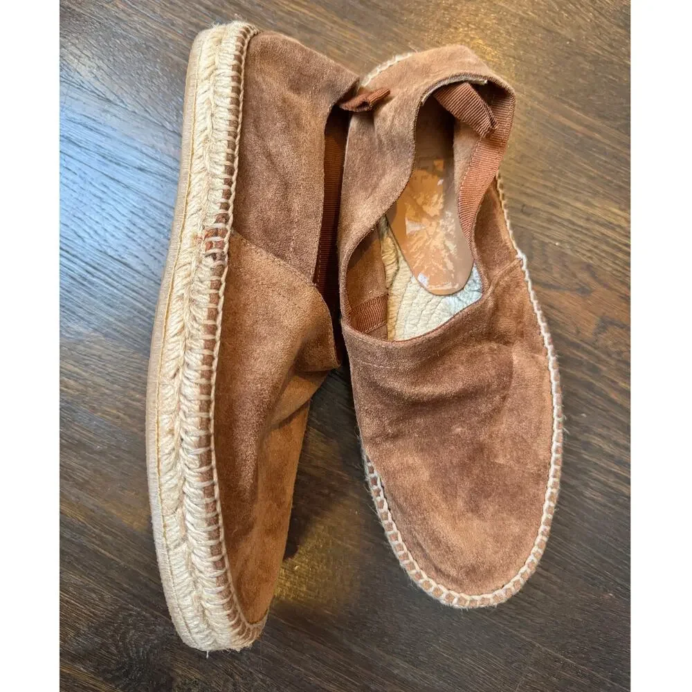 Velasca | Women's Inguriatt Suede Calf Leather Slip On Espadrilles Sz 39 Brown